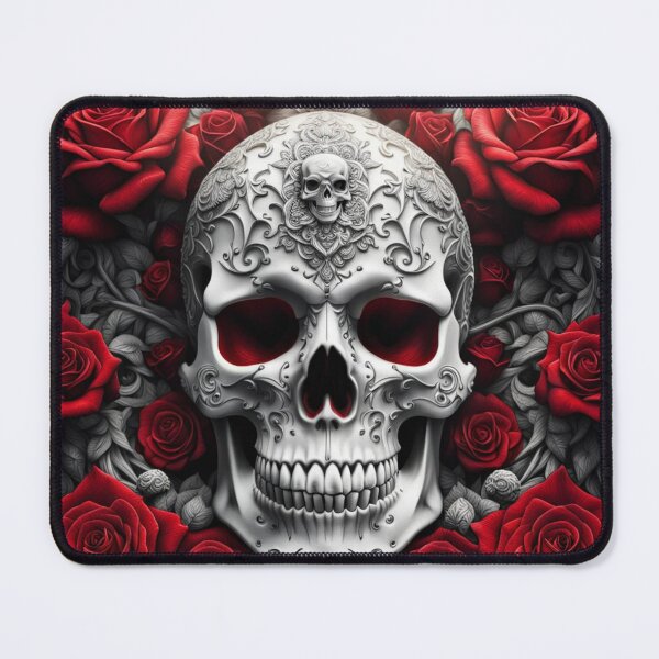 Item preview, Detailed Skull with Red Roses designed and sold by Orixaworld.