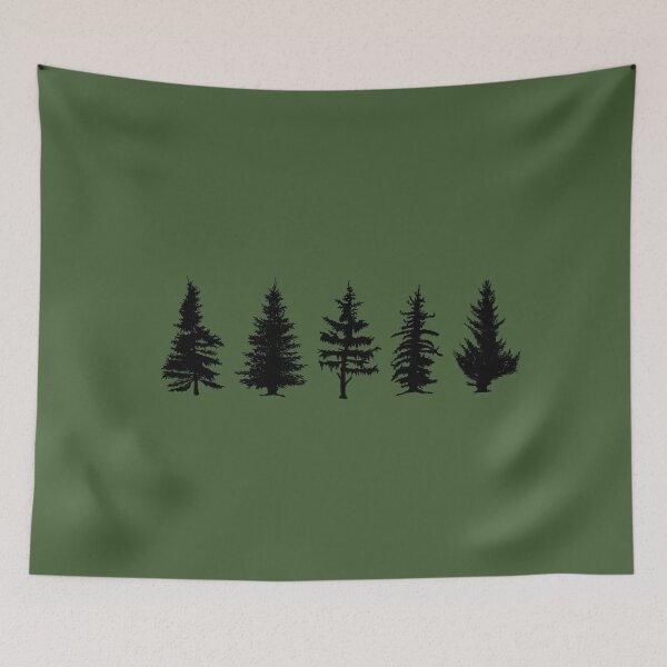 Item preview, Black Pine Tree Evergreen Forest Festive Christmas Farm  designed and sold by IntoClearWater.