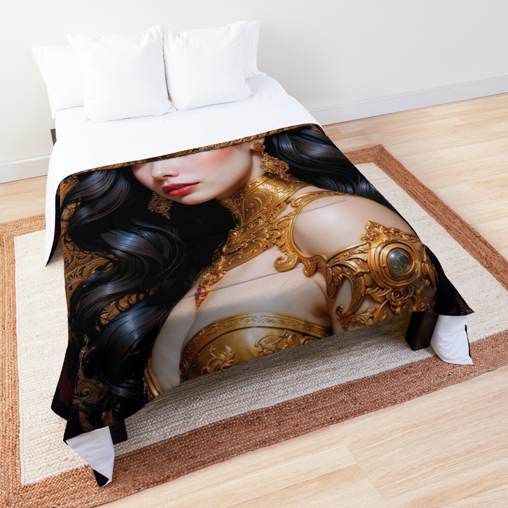 Portrait Of Stanya Breathtaking AI Concept Art by Xzendor7 Decorative Comforter