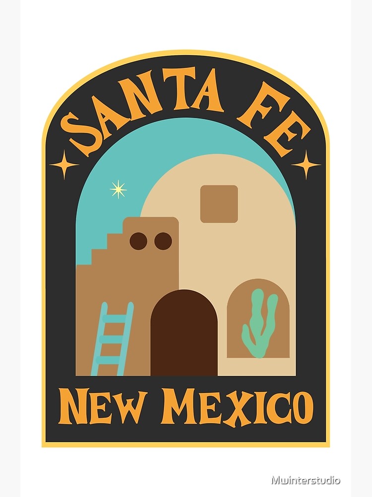 Thumbnail 2 of 2, Postcard, Santa Fe New Mexico - lettering designed and sold by Mwinterstudio.