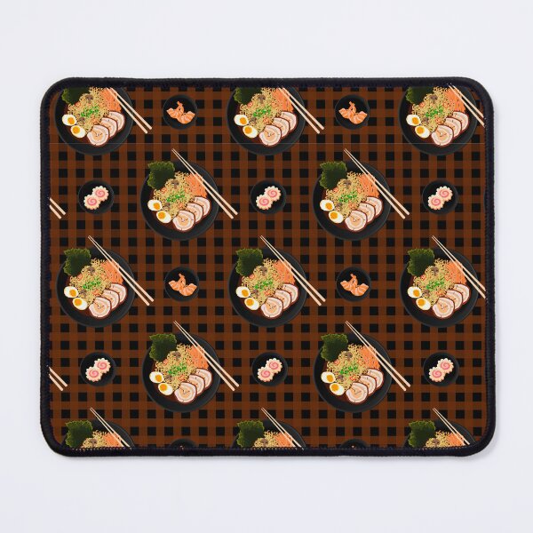 Item preview, Flat lay vector seamless pattern of japanese soup Ramen and its ingredients variety designed and sold by Familyshmot.