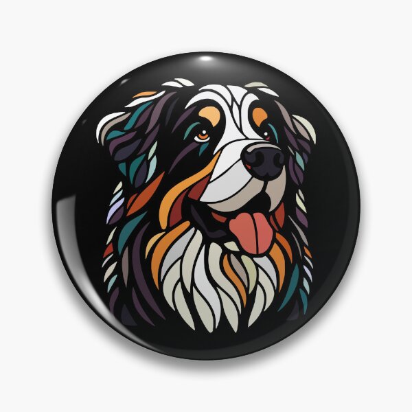 Item preview, Multicolored Bernese mountain dog head geometric art, pop art, polygonal illustration designed and sold by CutOriginalArt.