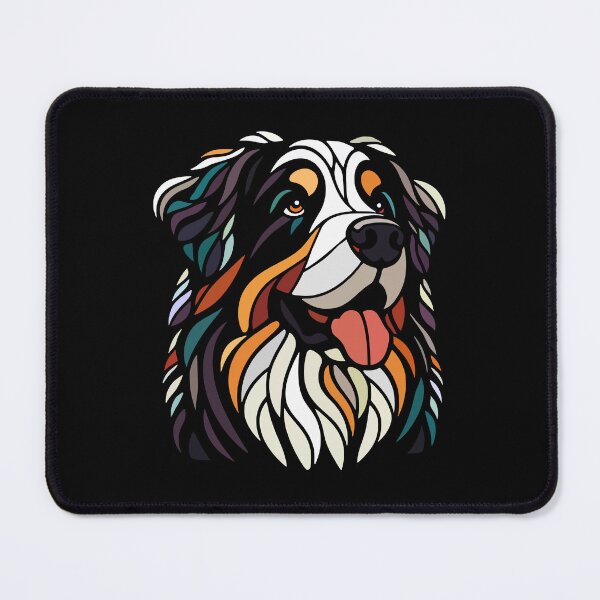 Item preview, Multicolored Bernese mountain dog head geometric art, pop art, polygonal illustration designed and sold by CutOriginalArt.