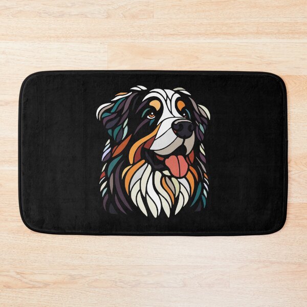 Item preview, Multicolored Bernese mountain dog head geometric art, pop art, polygonal illustration designed and sold by CutOriginalArt.