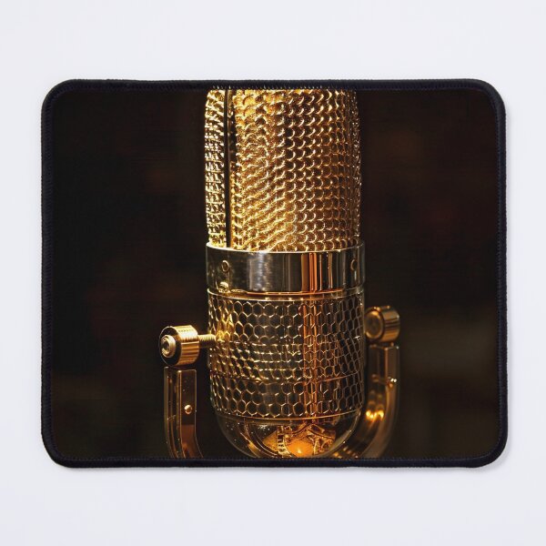 Item preview, Vintage gold microphone print designed and sold by dcrc.