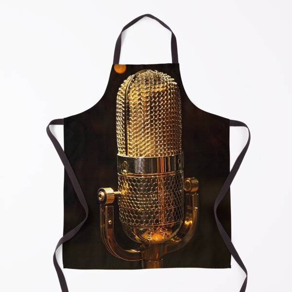 Item preview, Vintage gold microphone print designed and sold by dcrc.