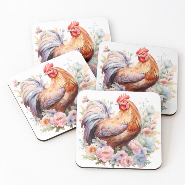 Item preview, Rooster and Florals A designed and sold by Jean Plout.