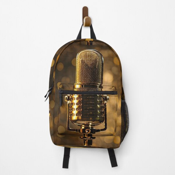 Item preview, vintage gold microphone print designed and sold by dcrc.