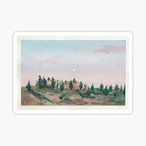 moon and forest Sticker