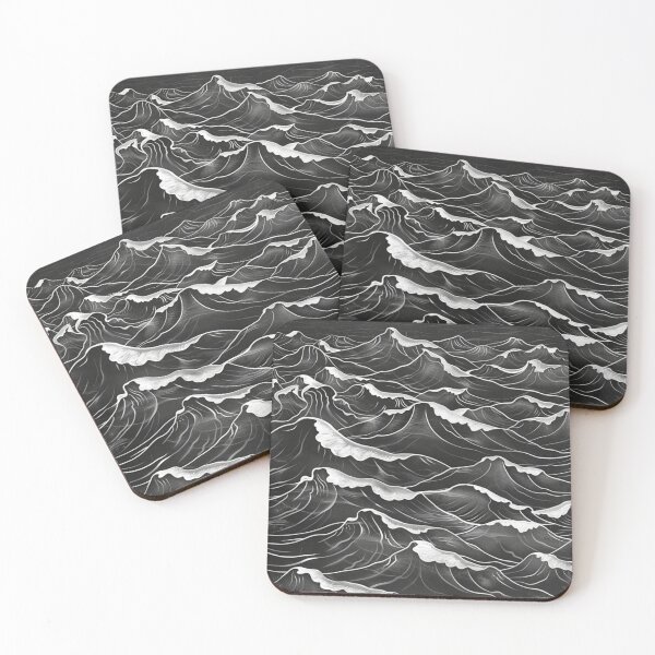 Item preview, Abstract wave pattern monochrome colours Active Outdoors Inspired Art designed and sold by CDC40.