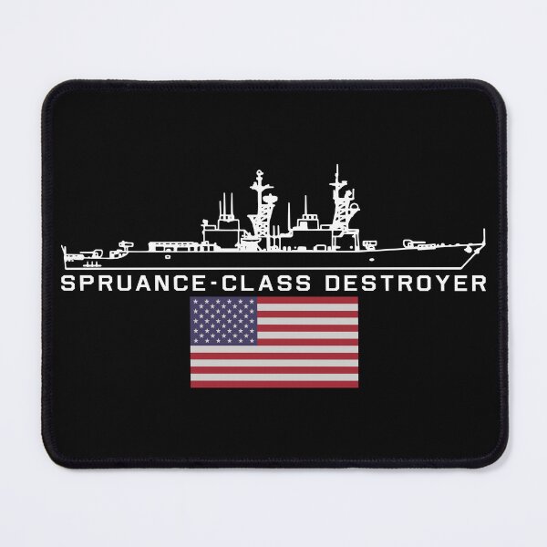 Item preview, Spruance-class Destroyer Ship American Flag designed and sold by MilitaryMart.