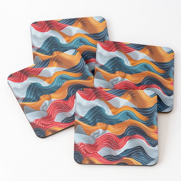 Item preview, Abstract wave pattern bold colour scheme Active Outdoors Inspired Art designed and sold by CDC40.