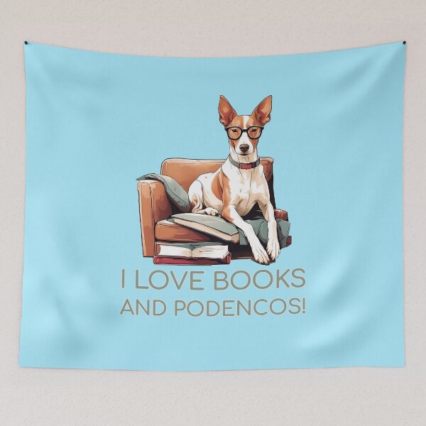 Item preview, Podenco Bookworm - A Cozy Design for Book Lovers designed and sold by brindled.