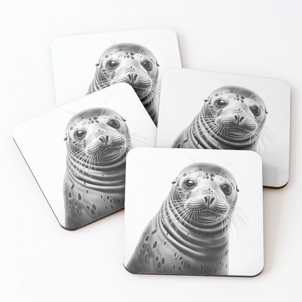 Item preview, Black and white seal pencil drawing designed and sold by Pencil-Art.