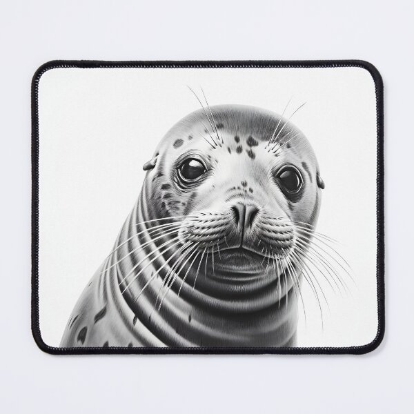 Item preview, Black and white seal pencil drawing designed and sold by Pencil-Art.