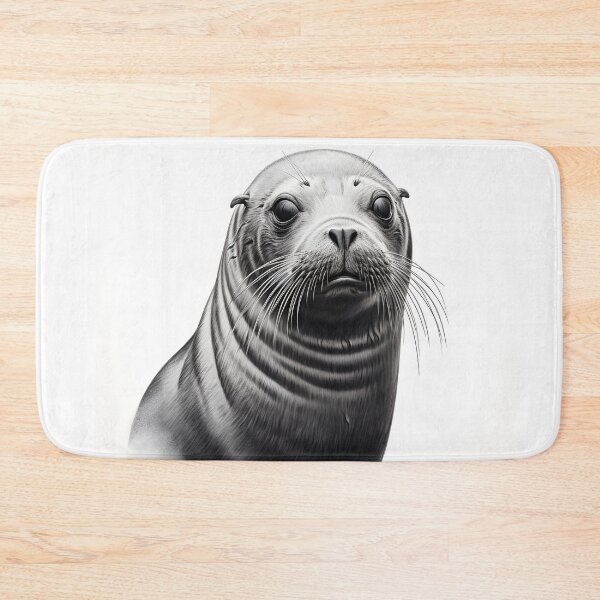 Item preview, Black and white seal pencil drawing designed and sold by Pencil-Art.