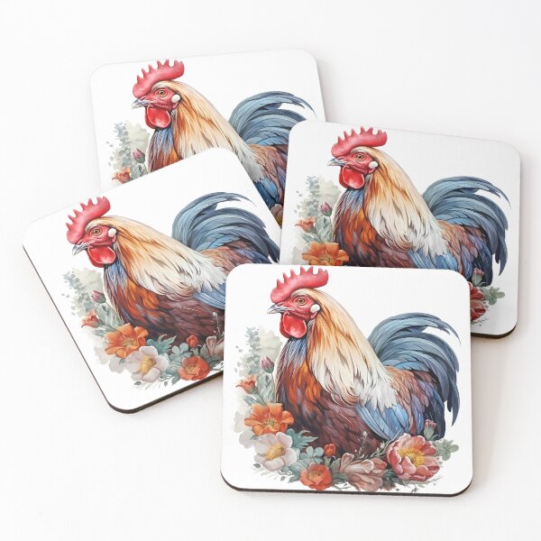 Item preview, Rooster and Florals D designed and sold by Jean Plout.