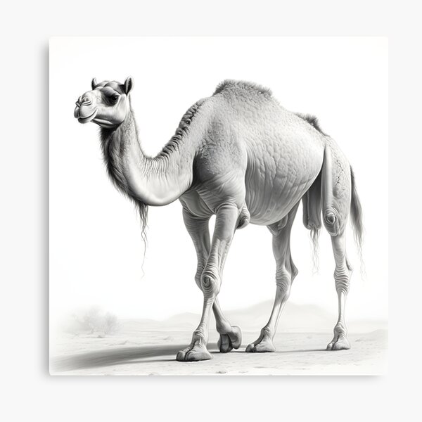 Item preview, Black and white Camel drawing designed and sold by Pencil-Art.
