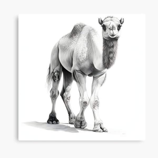 Item preview, Black and white Camel drawing designed and sold by Pencil-Art.