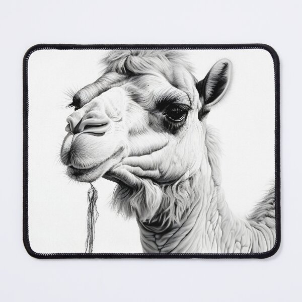 Item preview, Black and white Camel drawing designed and sold by Pencil-Art.