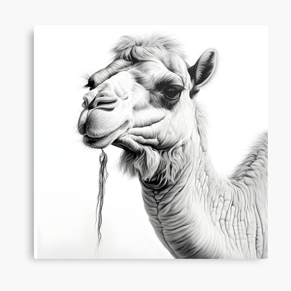 Item preview, Black and white Camel drawing designed and sold by Pencil-Art.