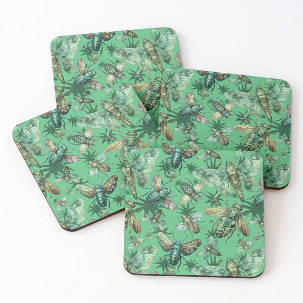 Item preview, Cicada pattern Insect collector entomology green designed and sold by AlchemyColor.