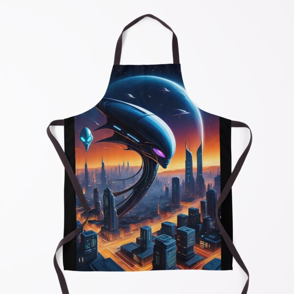 Item preview, Monster Alien Invasion, UFO, Futuristic City, Sci Fi! designed and sold by lonelymoony.
