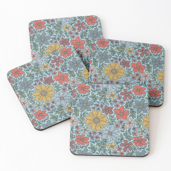 Item preview, Vintage Floral- Blue Background designed and sold by sustainablyjill.