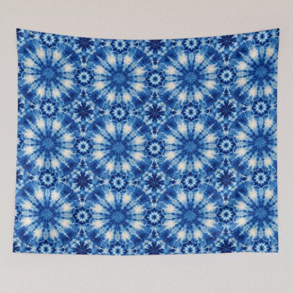 Item preview, Japanese Shibori Pattern blue big circles designed and sold by patterncrow.