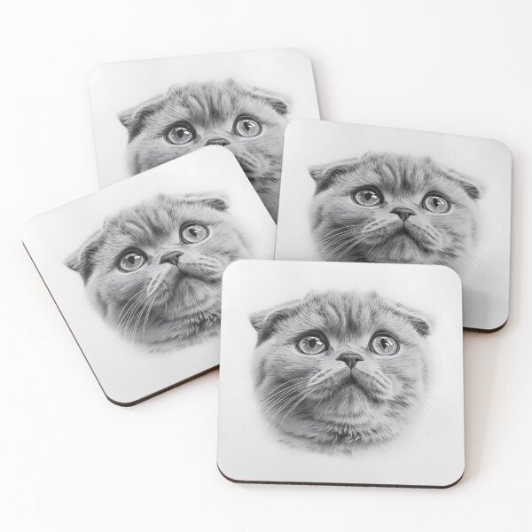 Item preview, Black and white cat pencil drawing designed and sold by Pencil-Art.