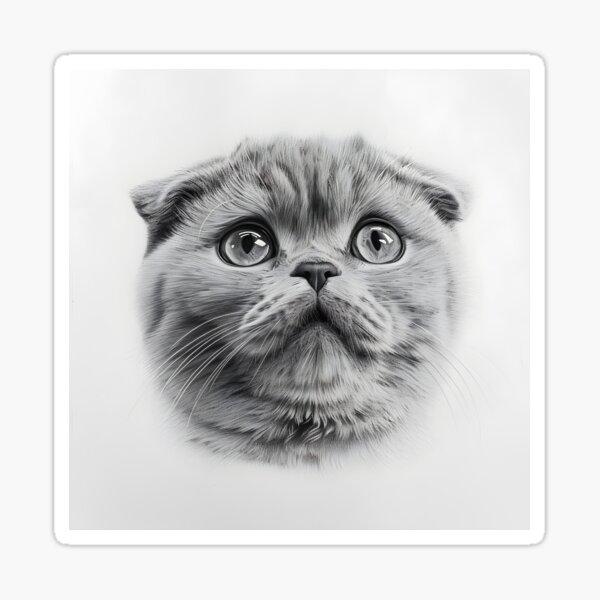 Artikel-Vorschau von Schwarz-weiße Katze-Bleistiftzeichnung, designt und verkauft von Pencil-Art.