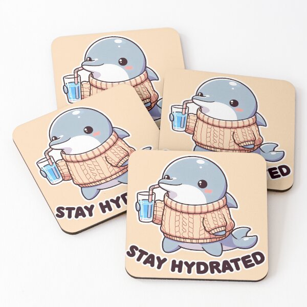 Item preview, Stay Hydrated, cute Dolphin design designed and sold by Slick-Waffles.