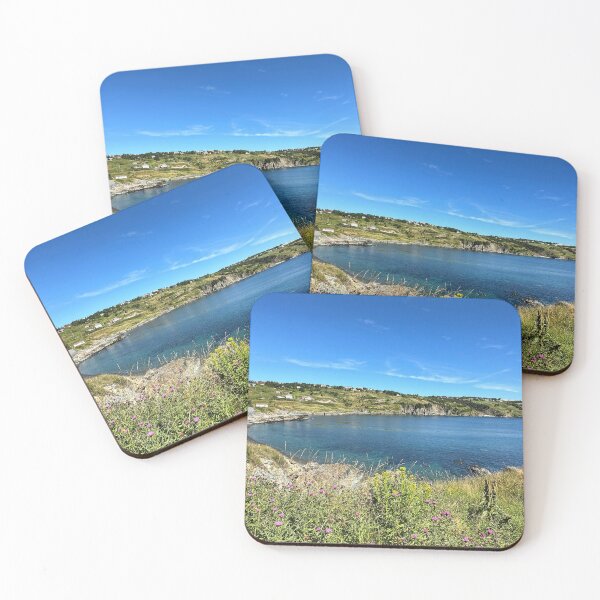 Item preview, Scenic blue ocean town view designed and sold by ClarissaFlora.