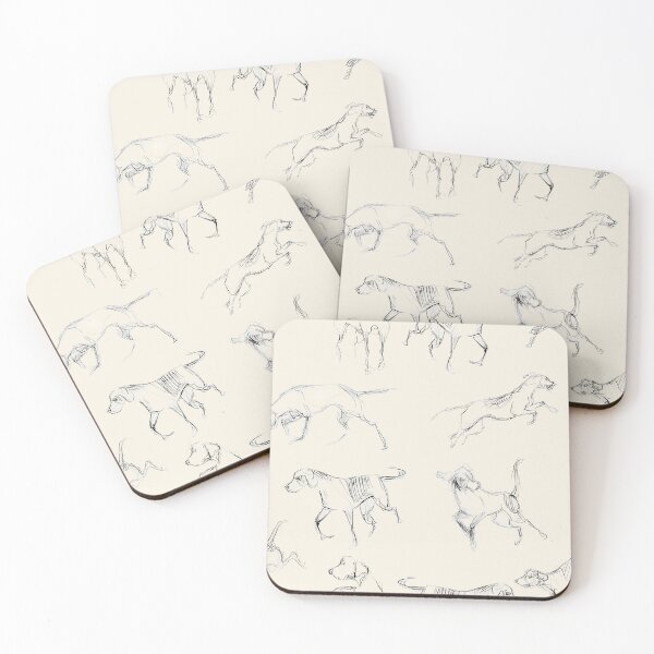 Item preview, Playful Hounds in Cream designed and sold by Lavender Woodman.