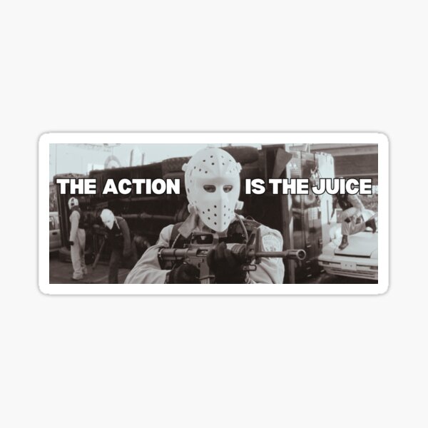 Vista previa del artículo con la obra «La acción es el jugo», diseñado y vendido por AkiraSlide.