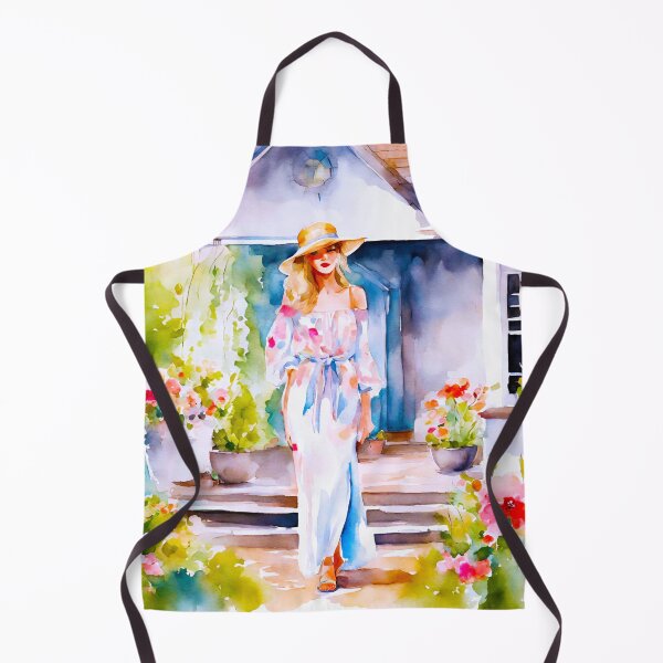 Item preview, Chic Watercolor Woman Relaxing on Cottage Patio designed and sold by Tom-Johnson.