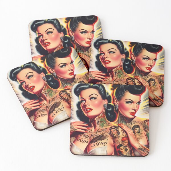 Item preview, Retro Tattooed Pin-ups designed and sold by PulpVintage.