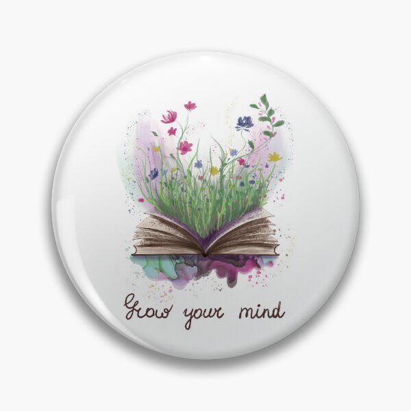Item preview, Flowers growing from book quote Grow your mind designed and sold by Wolshebnaja.