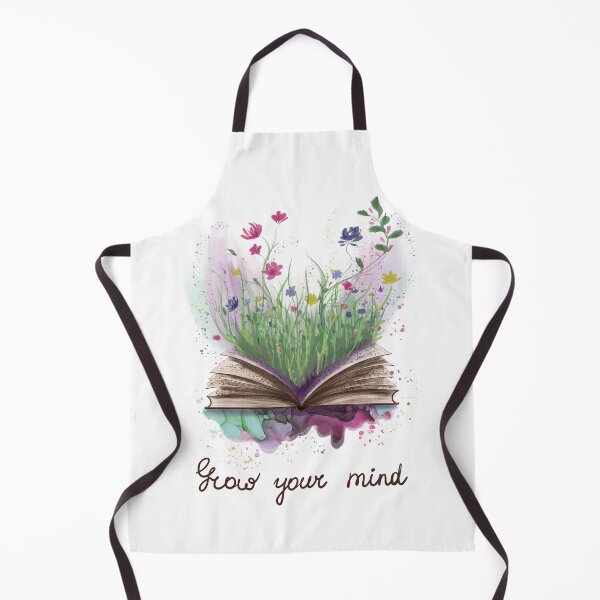 Item preview, Flowers growing from book quote Grow your mind designed and sold by Wolshebnaja.