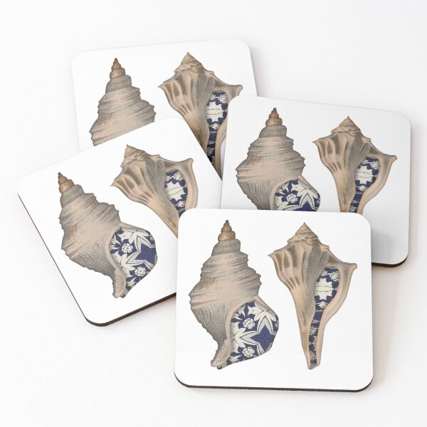 Item preview, Coquillage Motif mosaïque bleu - Plage océan designed and sold by cocoplante.