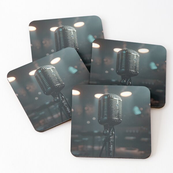 Item preview, vintage gold microphone print designed and sold by dcrc.