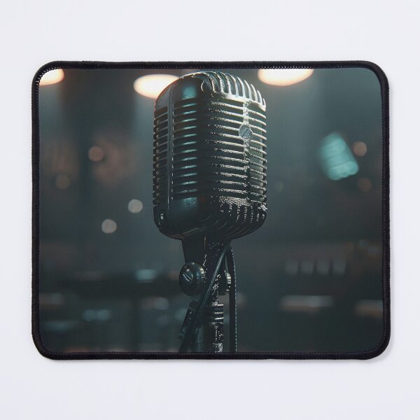 Item preview, vintage gold microphone print designed and sold by dcrc.