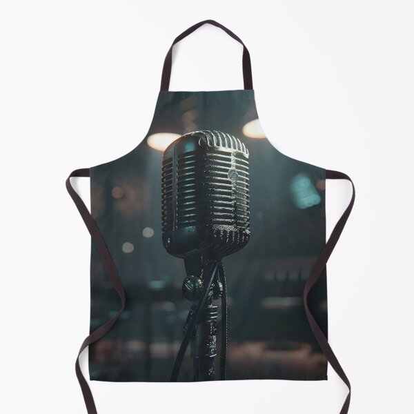 Item preview, vintage gold microphone print designed and sold by dcrc.
