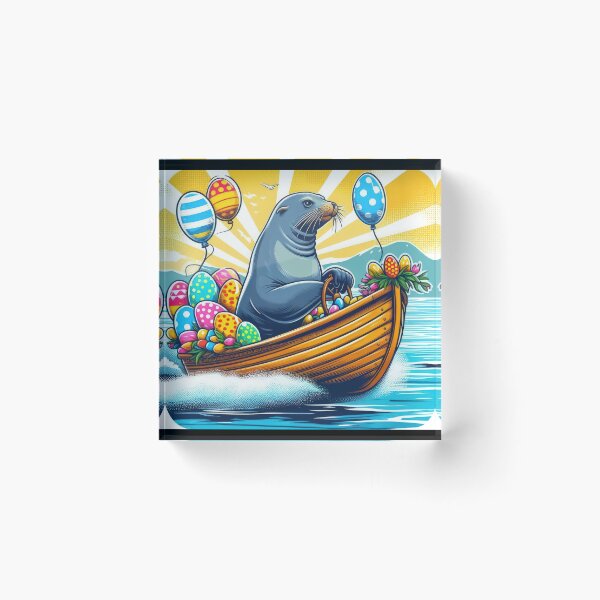 Item preview, Easter Funny animals Navy SEAL in a boat designed and sold by Expressions-Sel.