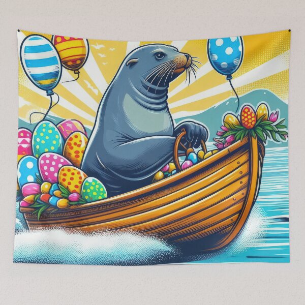 Item preview, Easter Funny animals Navy SEAL in a boat designed and sold by Expressions-Sel.