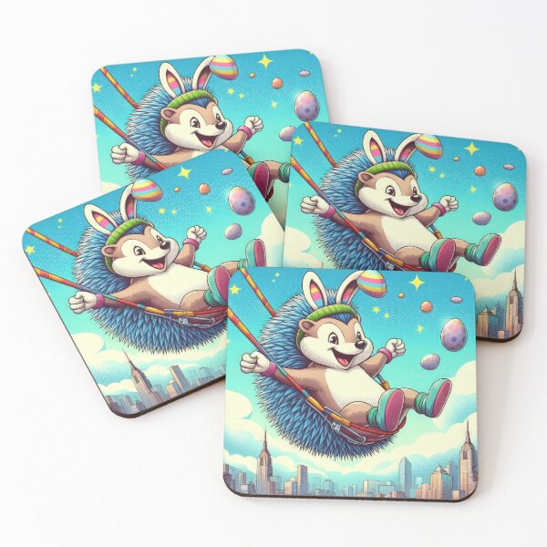 Item preview, Hedgehog with bungee Easter Funny animals designed and sold by Expressions-Sel.