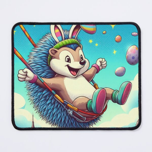 Item preview, Hedgehog with bungee Easter Funny animals designed and sold by Expressions-Sel.