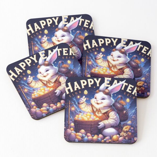 Item preview, rabbit with a basket of eggs Easter Funny animals designed and sold by Expressions-Sel.