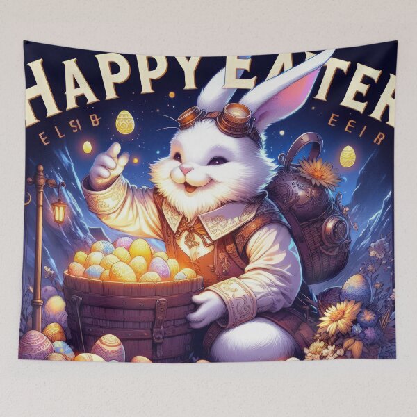 Item preview, rabbit with a basket of eggs Easter Funny animals designed and sold by Expressions-Sel.