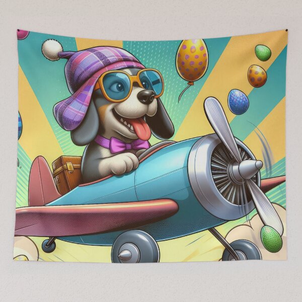 Item preview, Dog with airplane Easter Funny animals designed and sold by Expressions-Sel.
